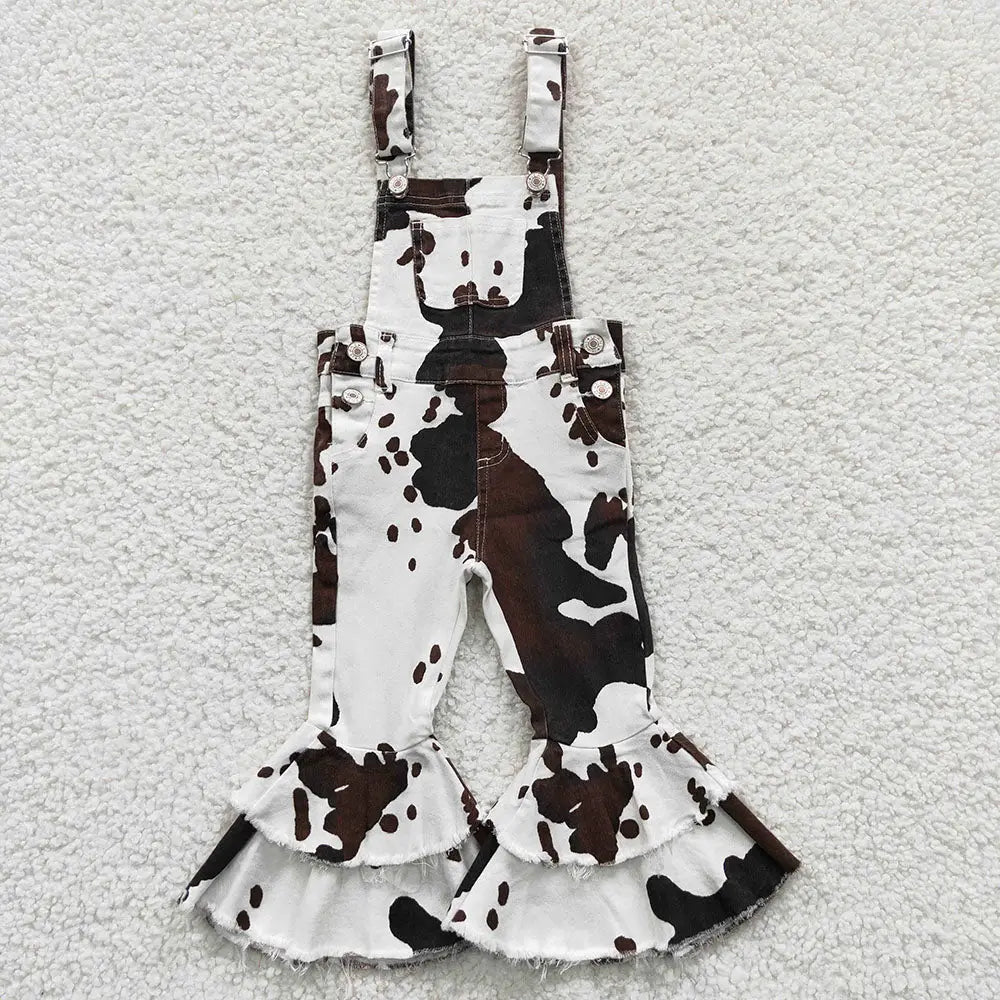 Girls Cowhide Bib Bell Bottoms