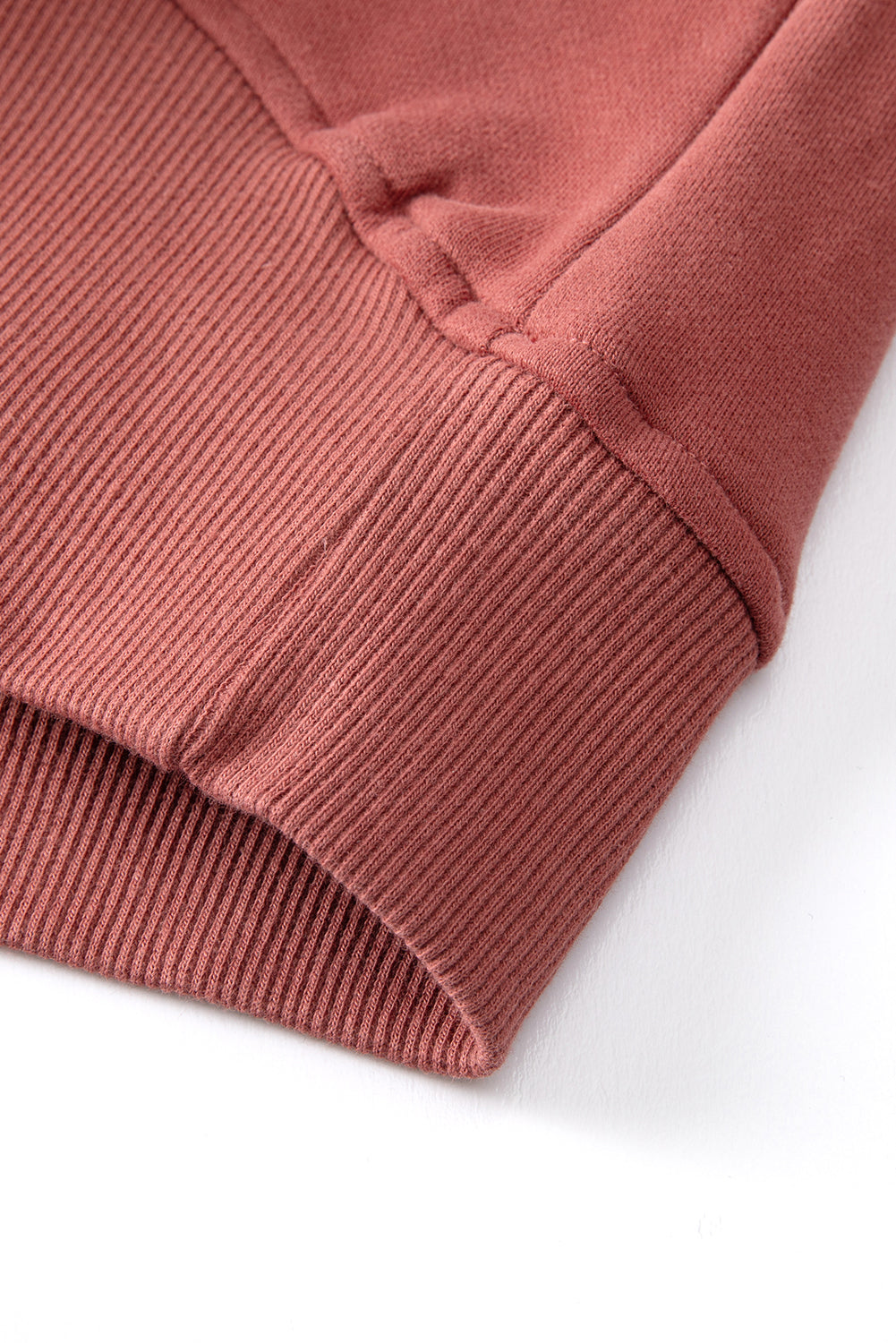 Parchment Zip Up Stand Collar Ribbed Thumbhole Sleeve Sweatshirt