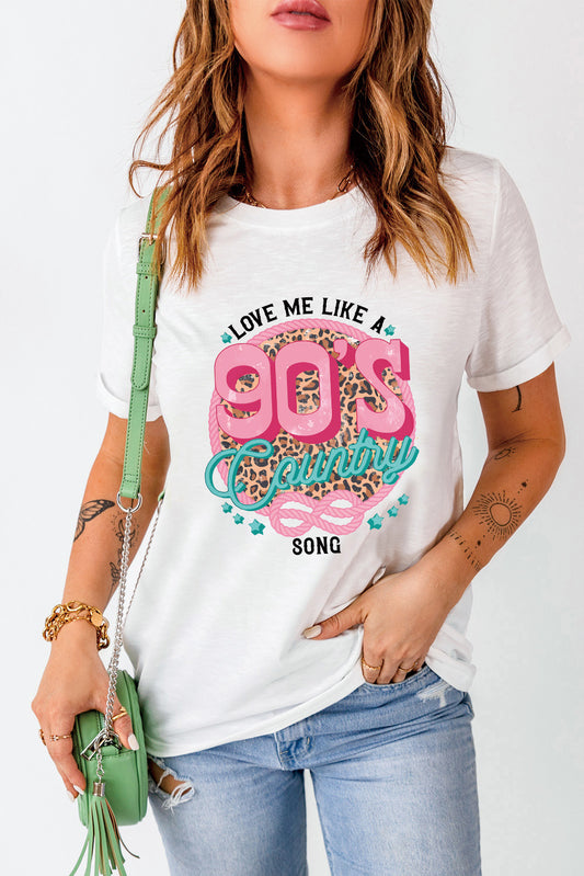 White LOVE ME LIKE A 90S COUNTRY SONG Graphic Tee